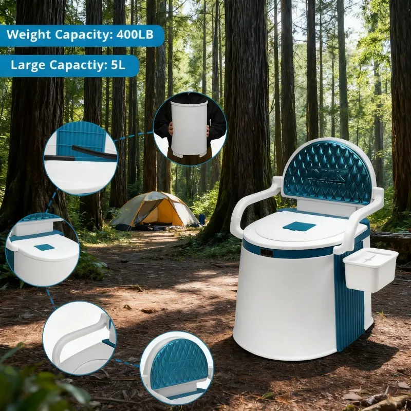 Portable Camping Toilet with Removable Inner Bucket — thumbnail 2