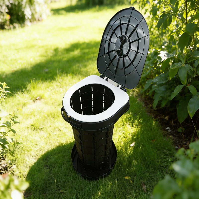 Ground-Level Garden Waste Bin with Hinged Lid