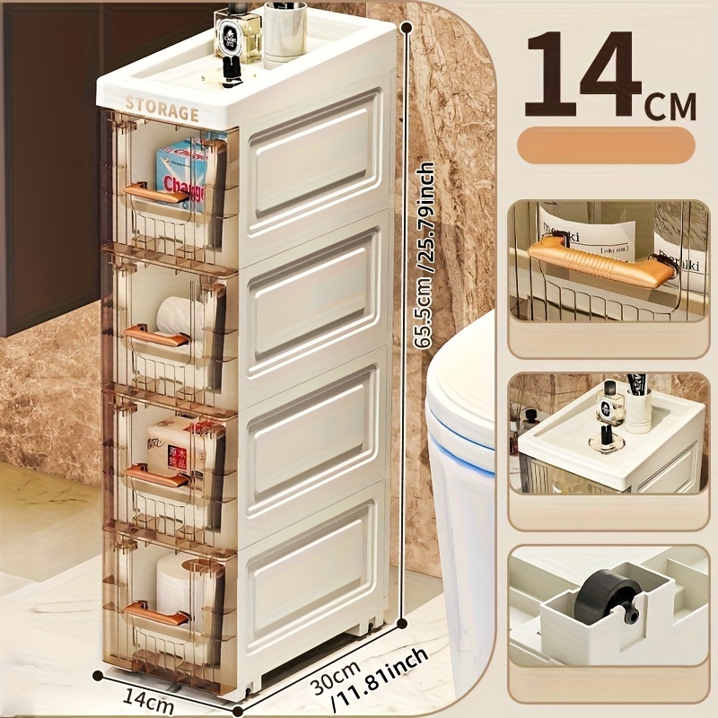 Slim Rolling Storage Cart for Bathroom and Kitchen — thumbnail 30