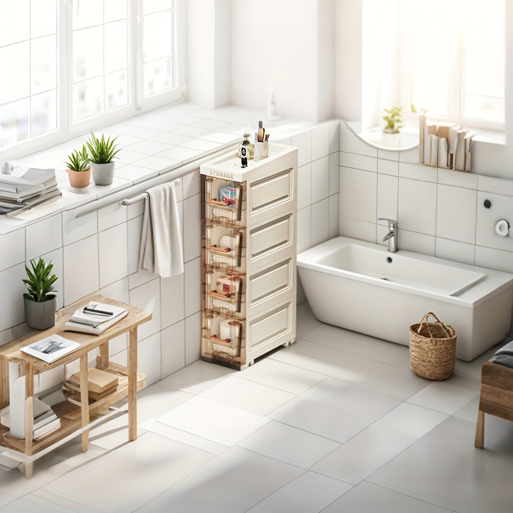 Slim Rolling Storage Cart for Bathroom and Kitchen — thumbnail 4
