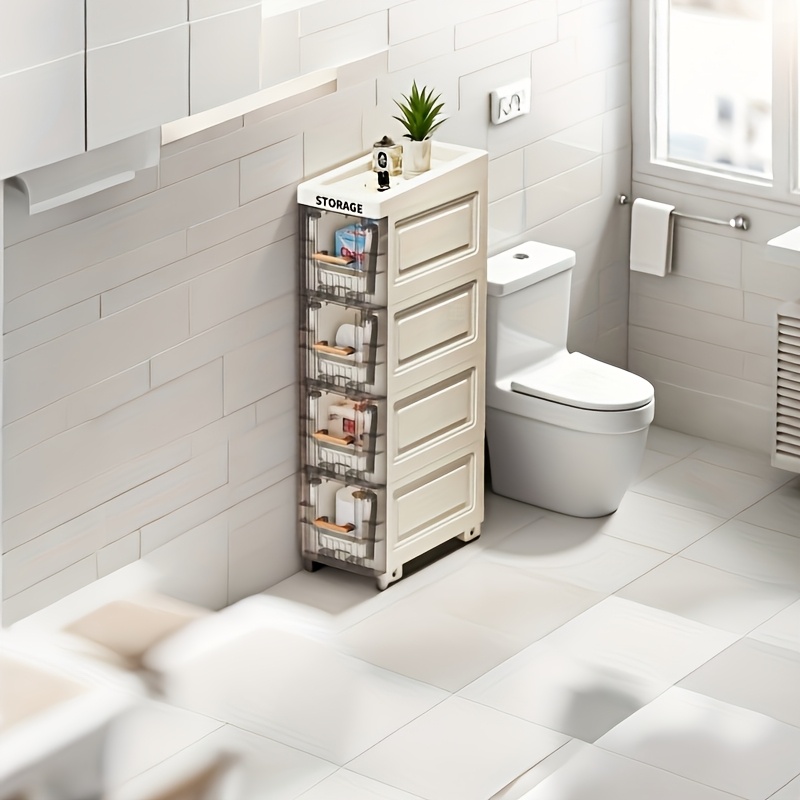 Slim Rolling Storage Cart for Bathroom and Kitchen — thumbnail 3