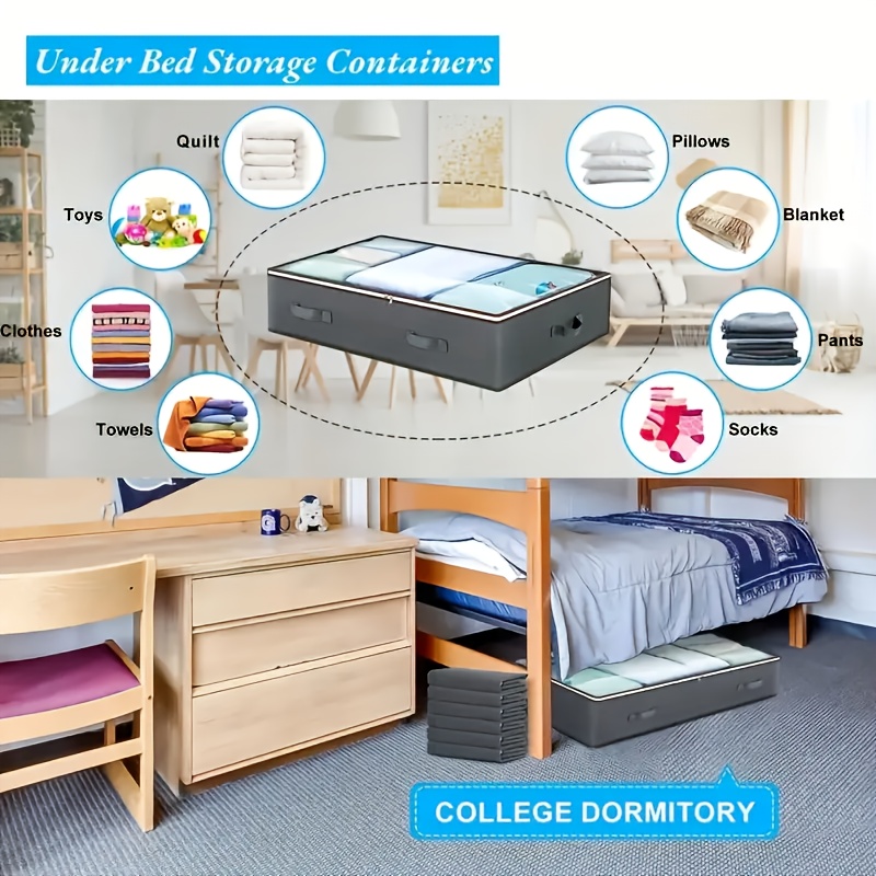 Foldable Under-Bed Storage Bag with Clear Cover — thumbnail 2