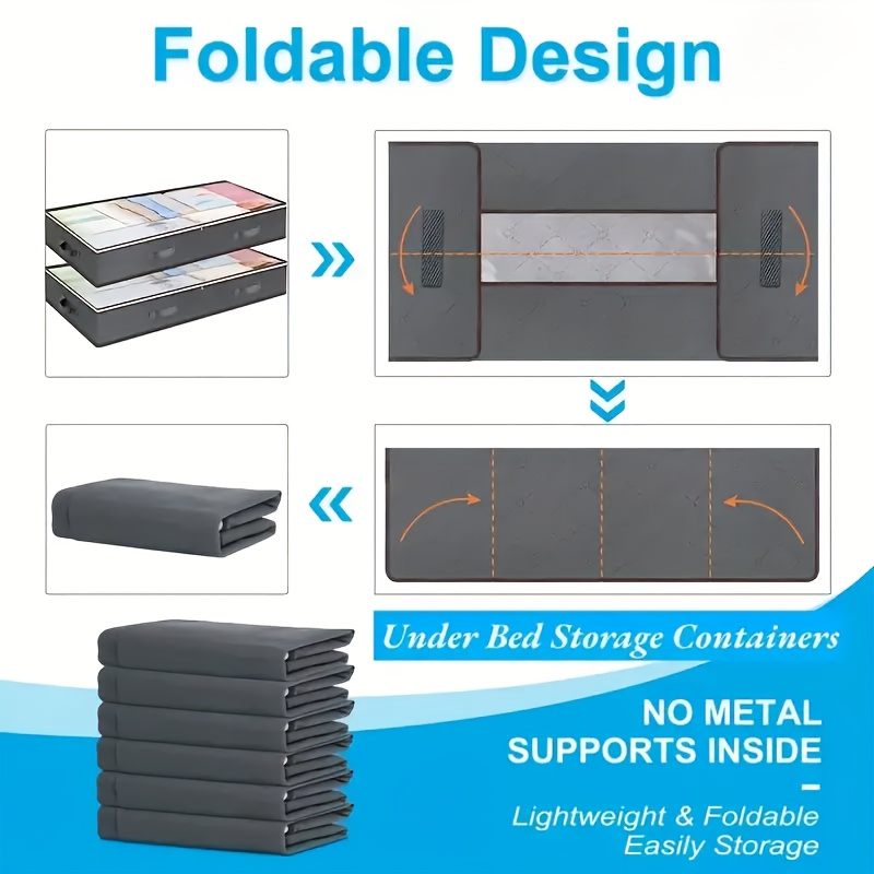 Foldable Under-Bed Storage Bag with Clear Cover — thumbnail 4