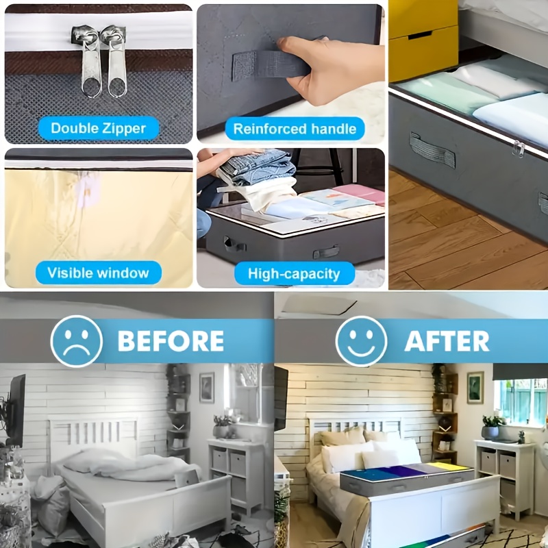 Foldable Under-Bed Storage Bag with Clear Cover — thumbnail 3