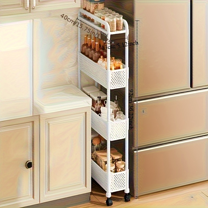 Slim Rolling Utility Cart with Side Baskets — thumbnail 4