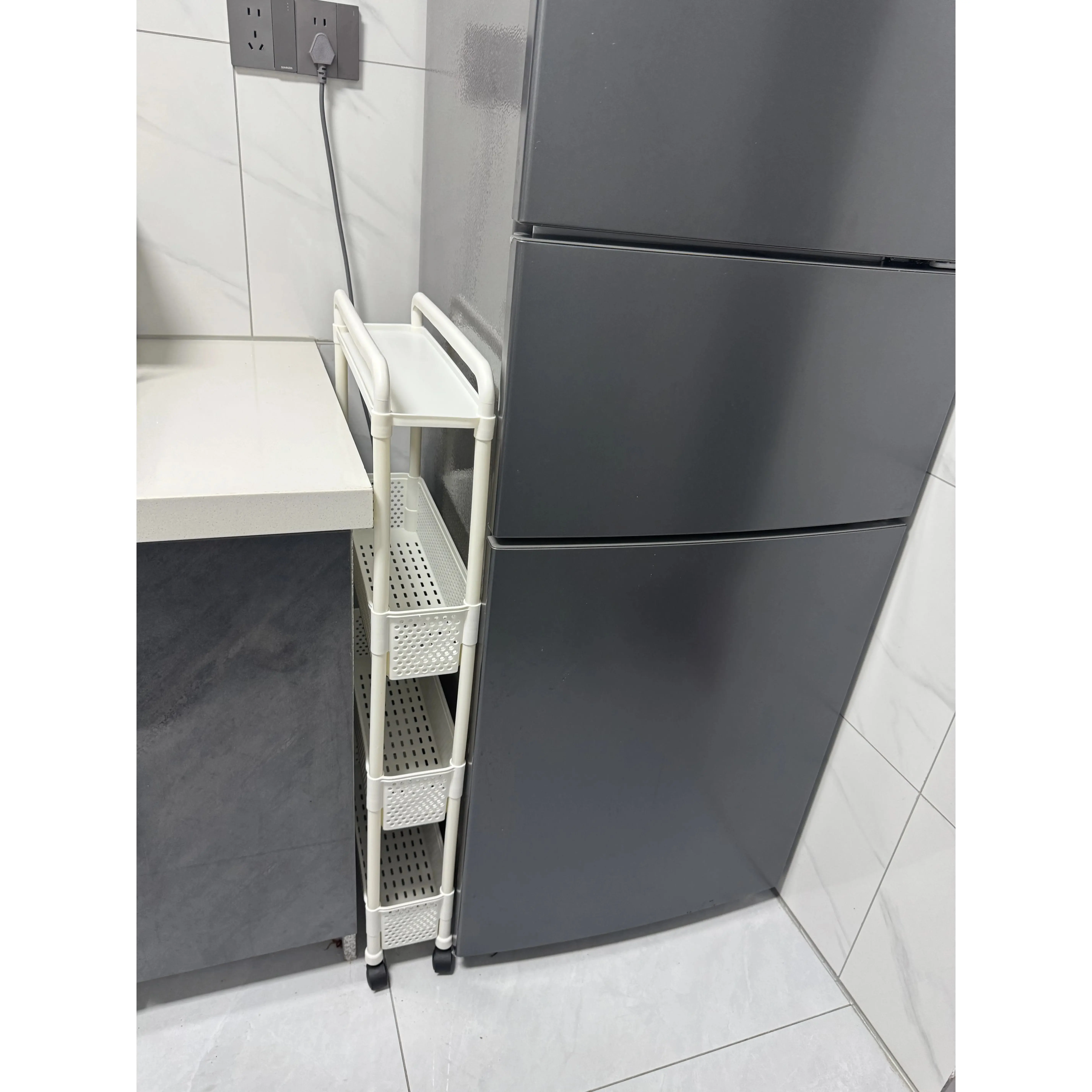 Slim Rolling Utility Cart with Side Baskets — thumbnail 2