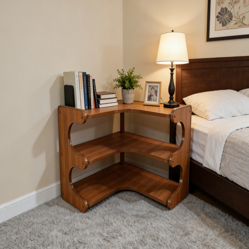 Rotating Bookshelf with Curved Open Shelves — thumbnail 9