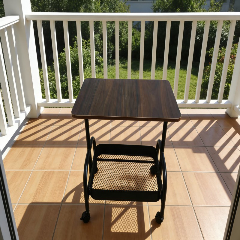 Rolling Side Table with Lower Storage Basket — thumbnail 4