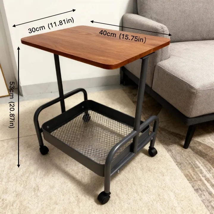 Rolling Side Table with Lower Storage Basket — thumbnail 8
