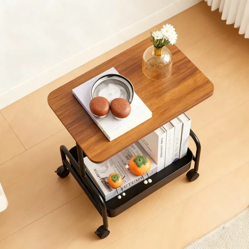 Rolling Side Table with Lower Storage Basket — thumbnail 2