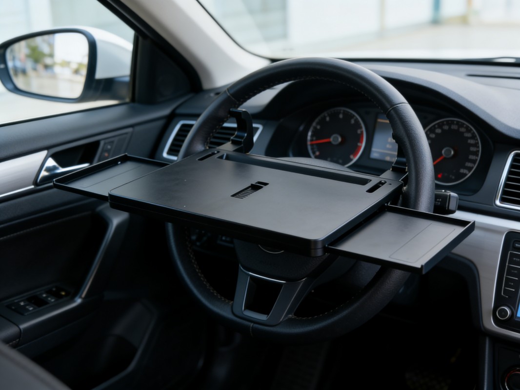 Car Steering Wheel Tray for Meals and Laptop Use — thumbnail 5