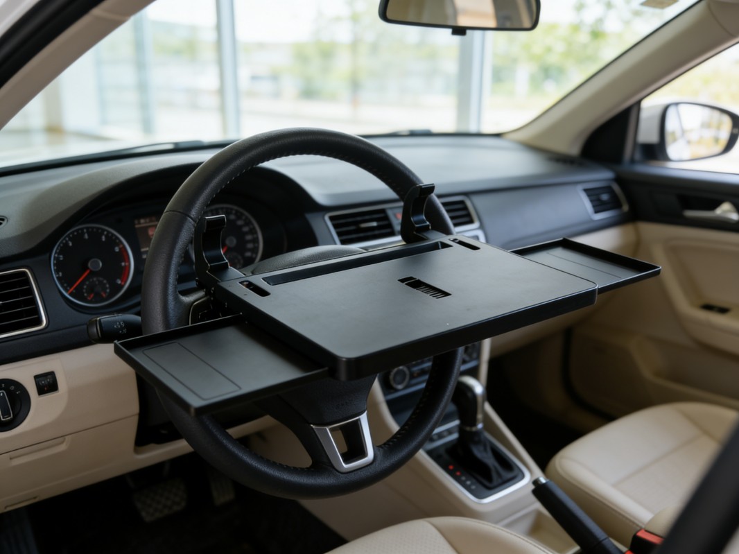 Car Steering Wheel Tray for Meals and Laptop Use — thumbnail 7