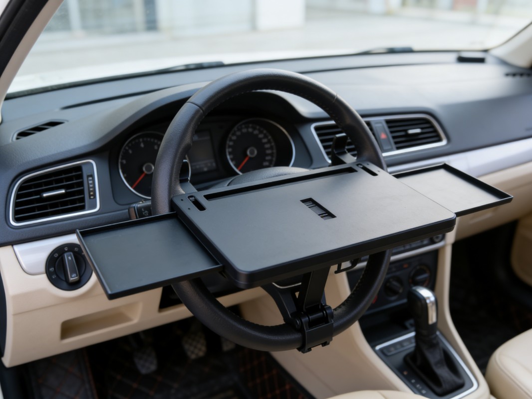 Car Steering Wheel Tray for Meals and Laptop Use — thumbnail 3