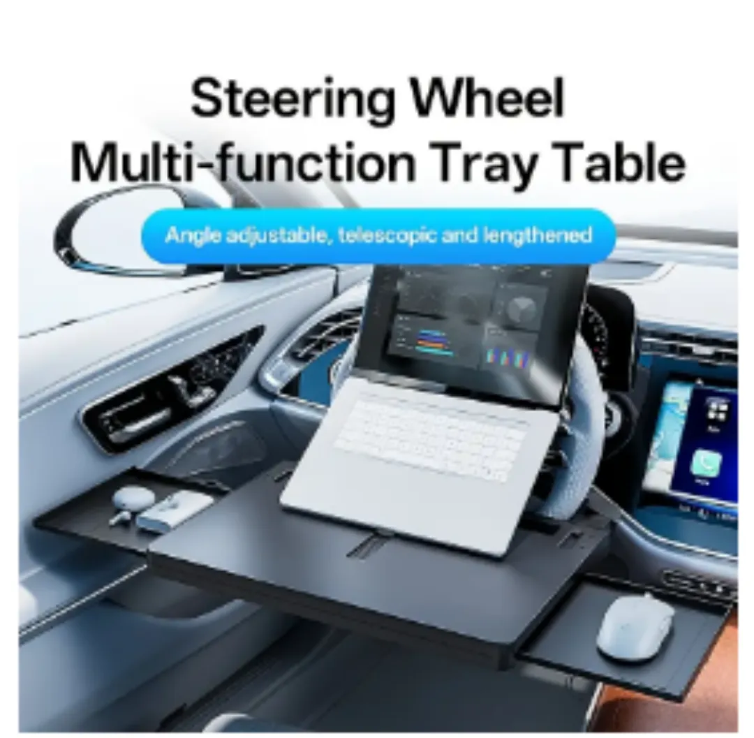 Car Steering Wheel Tray for Meals and Laptop Use — image 1