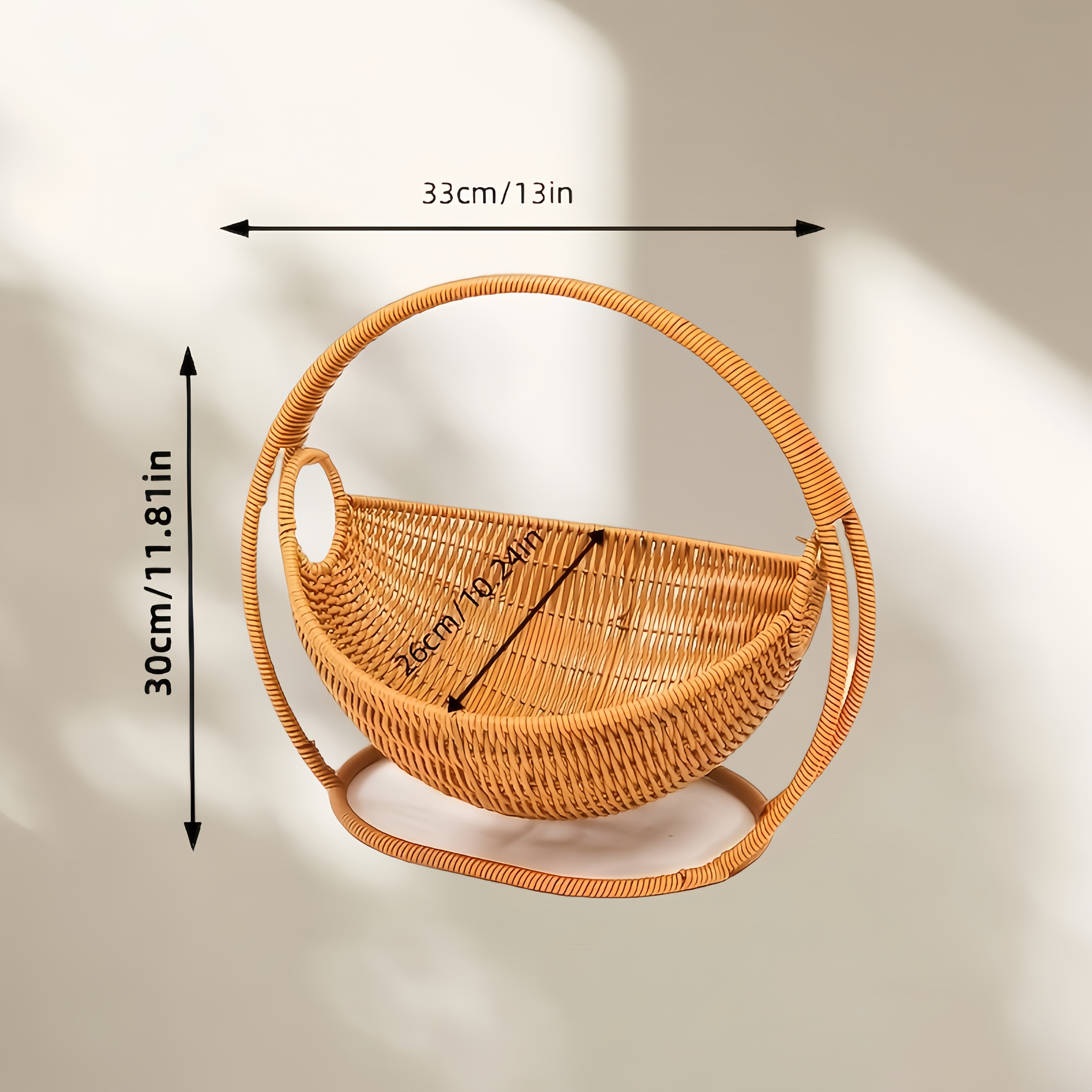 Woven Basket with Curved Carry Handle — thumbnail 10