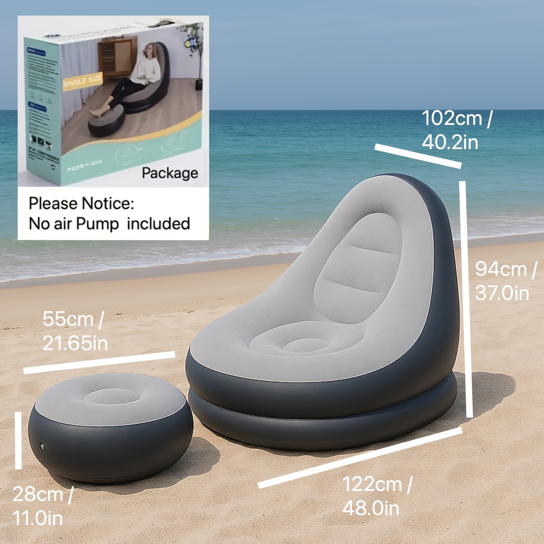 Inflatable Lounge Chair with Footrest — thumbnail 9