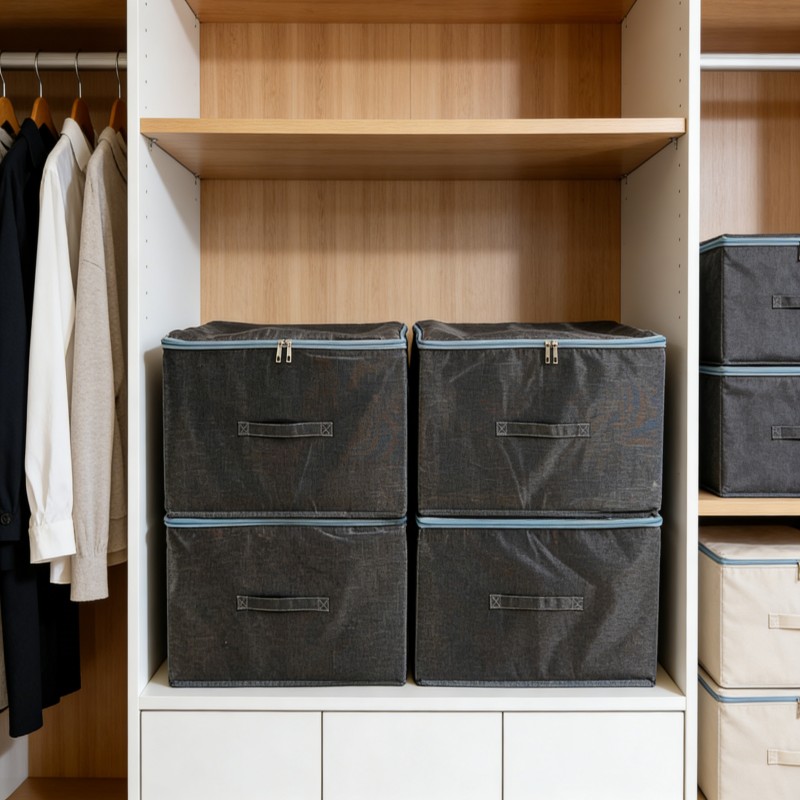 Fabric Storage Box with Clear Front Window — thumbnail 3