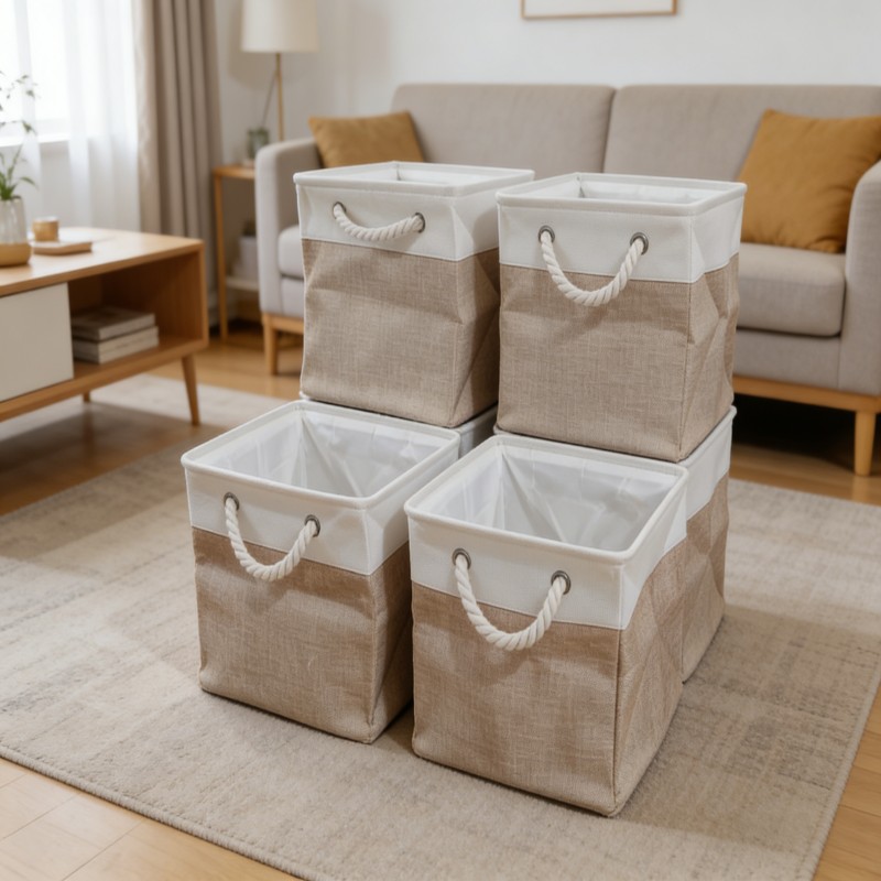Shelf Organizer with Fabric Storage Bins — thumbnail 5