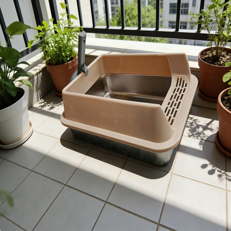 Open Cat Litter Tray with Raised Rim — thumbnail 13