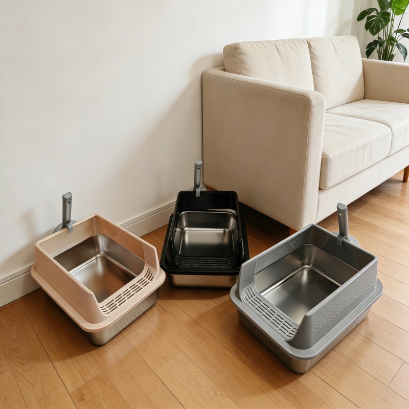 Open Cat Litter Tray with Raised Rim — thumbnail 8