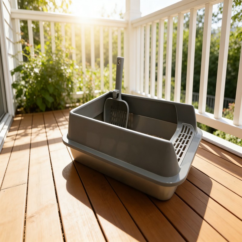 Open Cat Litter Tray with Raised Rim — thumbnail 14