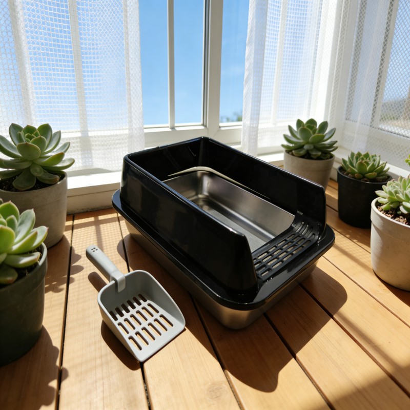 Open Cat Litter Tray with Raised Rim — thumbnail 15
