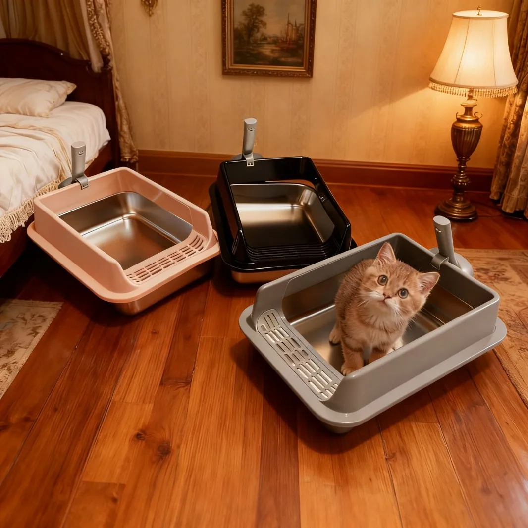 Open Cat Litter Tray with Raised Rim — thumbnail 3