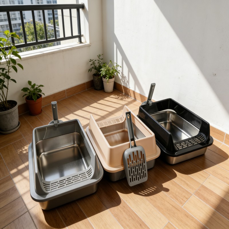 Open Cat Litter Tray with Raised Rim — thumbnail 12