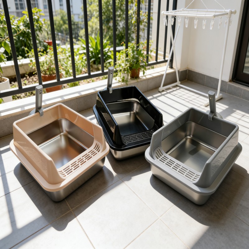 Open Cat Litter Tray with Raised Rim — thumbnail 4