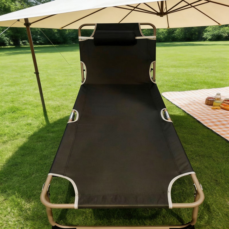 Folding Outdoor Lounge Chair with Adjustable Backrest — thumbnail 11