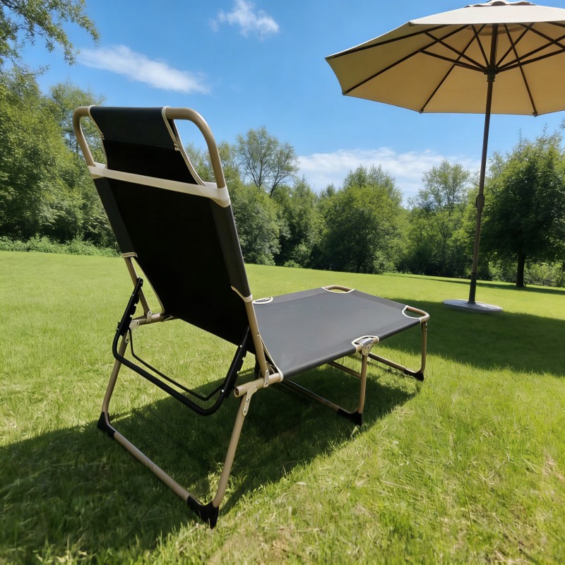 Folding Outdoor Lounge Chair with Adjustable Backrest — thumbnail 8