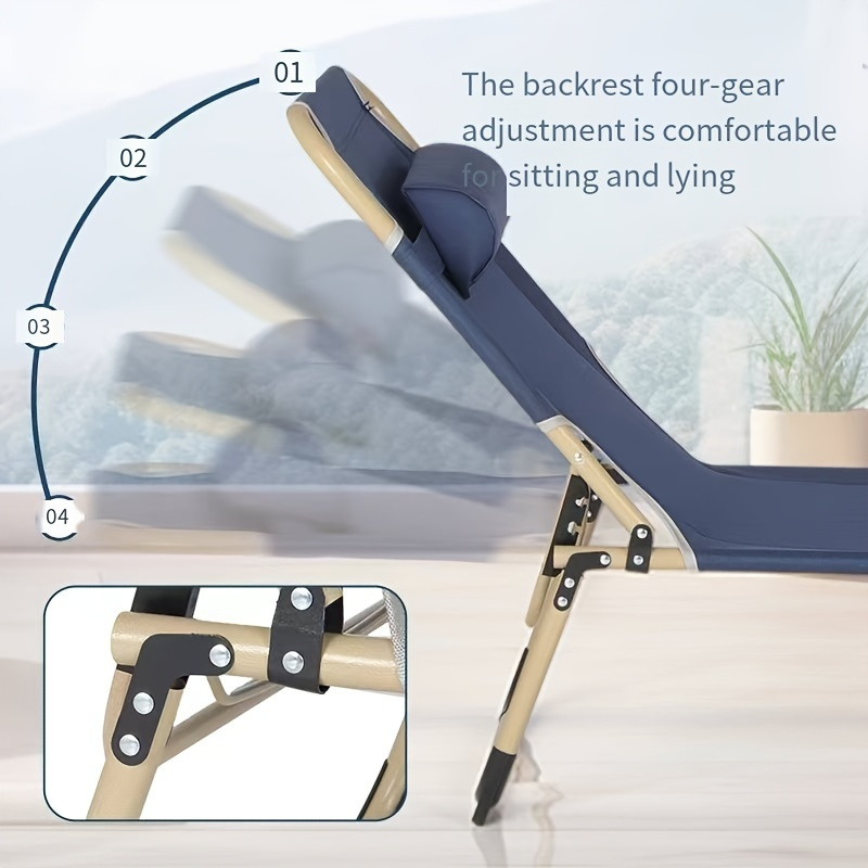 Folding Outdoor Lounge Chair with Adjustable Backrest — thumbnail 3