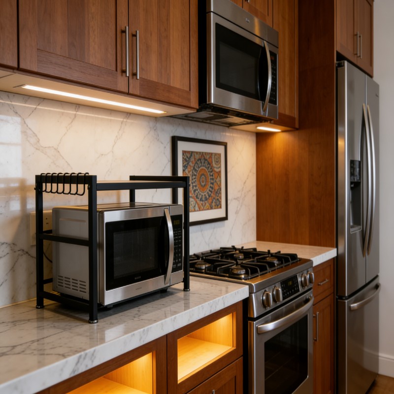 Countertop Microwave Shelf with Side Storage — thumbnail 8