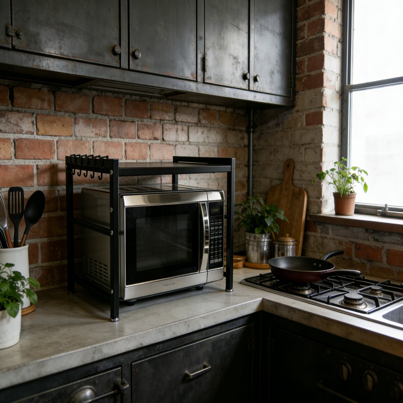 Countertop Microwave Shelf with Side Storage — thumbnail 5