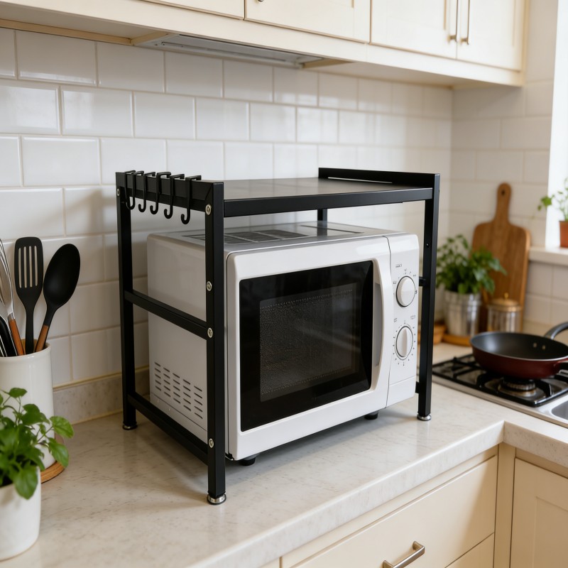 Countertop Microwave Shelf with Side Storage — thumbnail 4