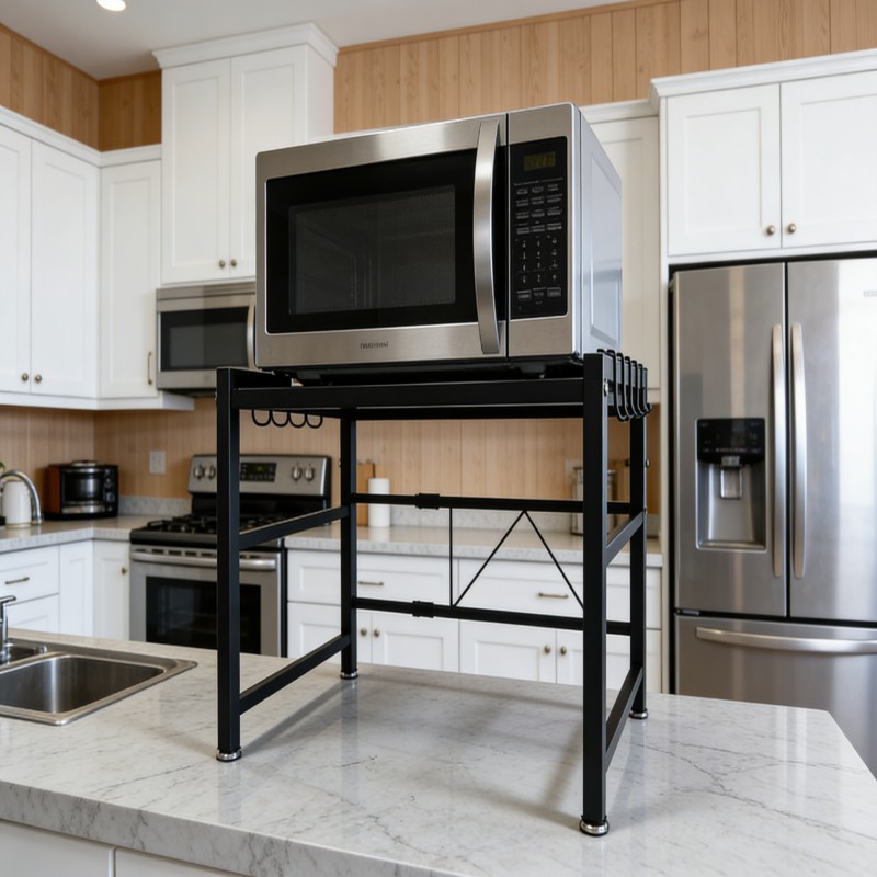 Countertop Microwave Shelf with Side Storage — thumbnail 3