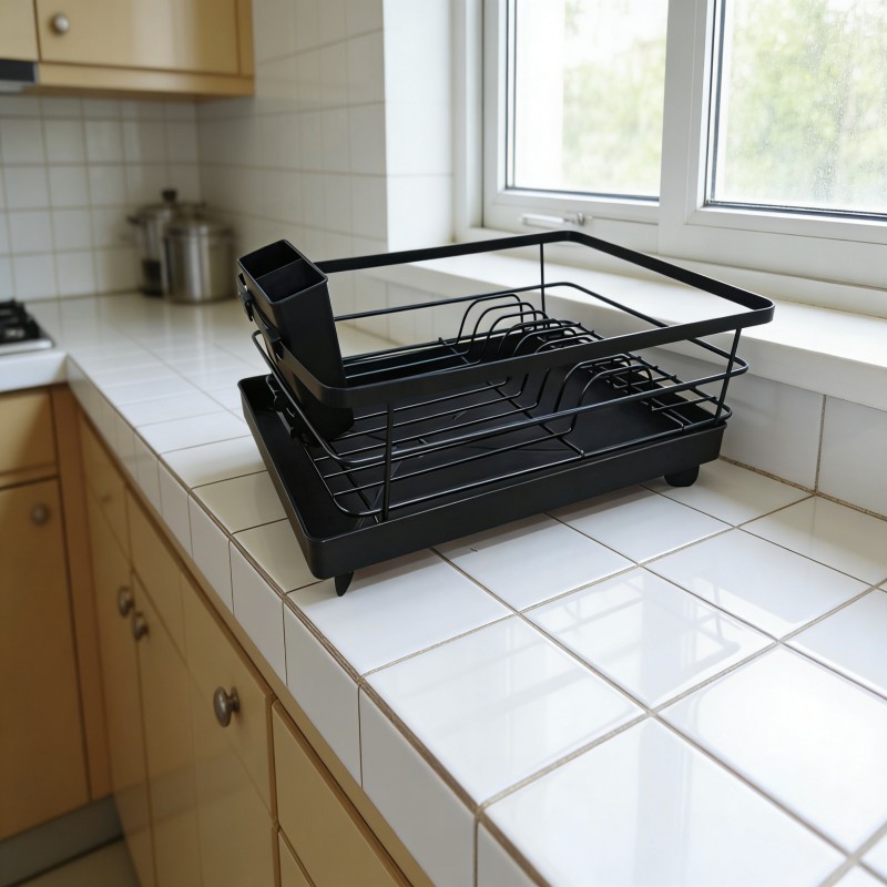 Compact Countertop Dish Drying Rack — thumbnail 3