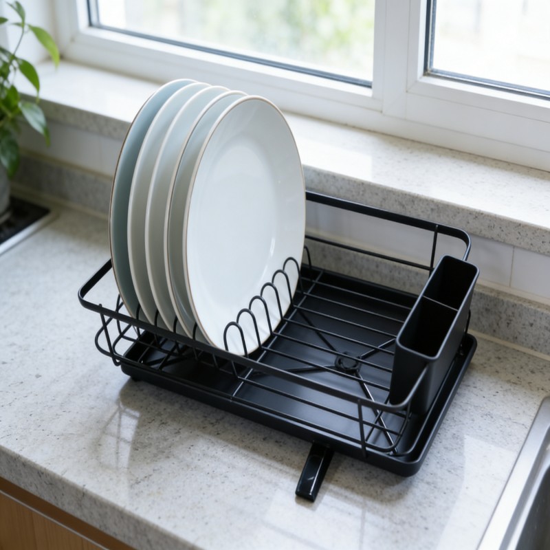 Compact Countertop Dish Drying Rack — thumbnail 4