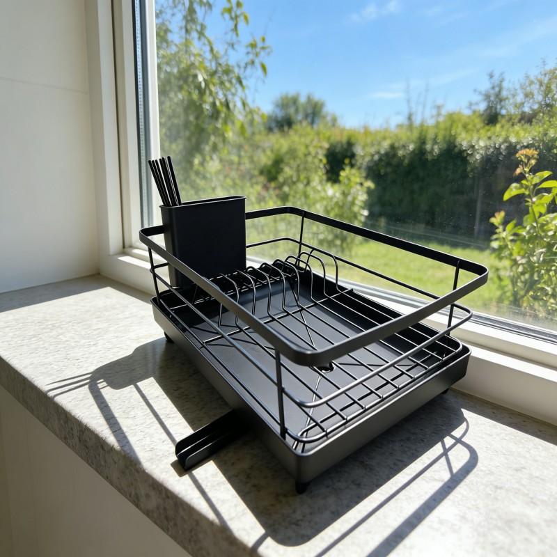 Compact Countertop Dish Drying Rack — thumbnail 8