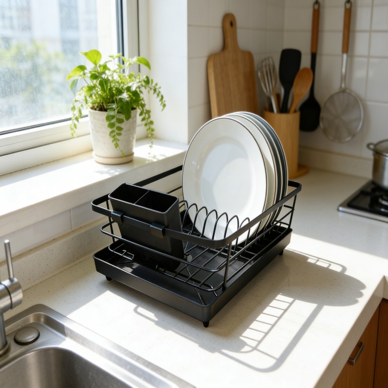 Compact Countertop Dish Drying Rack — thumbnail 5