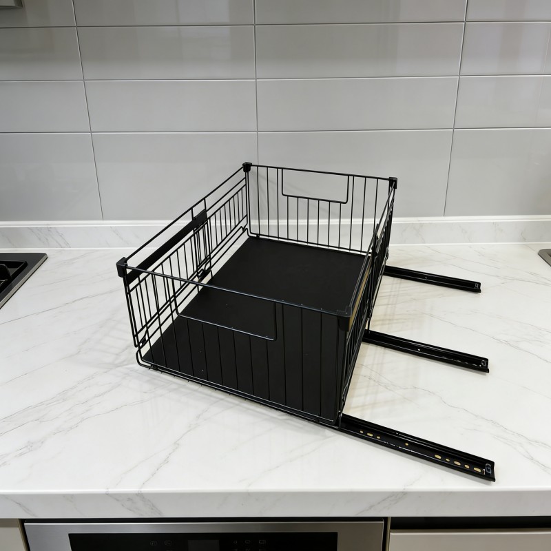 Pull-Out Cabinet Storage Basket Organizer — thumbnail 3