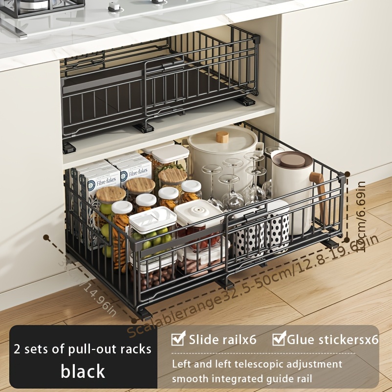 Pull-Out Cabinet Storage Basket Organizer — thumbnail 11