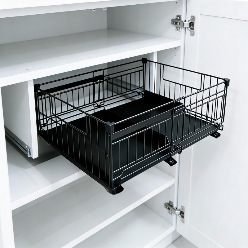 Pull-Out Cabinet Storage Basket Organizer — thumbnail 7