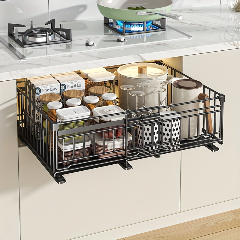 Pull-Out Cabinet Storage Basket Organizer — thumbnail 2