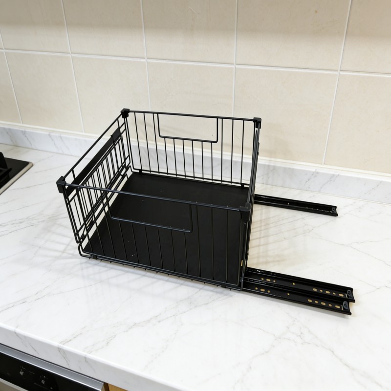 Pull-Out Cabinet Storage Basket Organizer — thumbnail 4