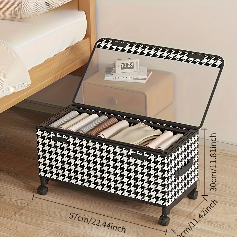 Woven-Style Rolling Storage Bench with Lid — thumbnail 10