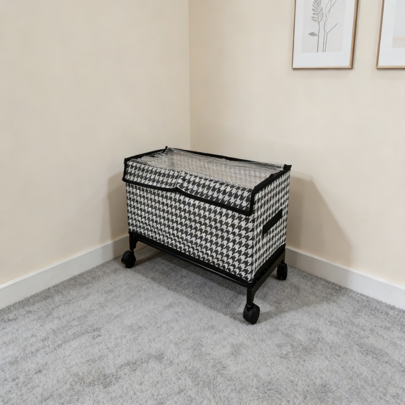Woven-Style Rolling Storage Bench with Lid — thumbnail 6
