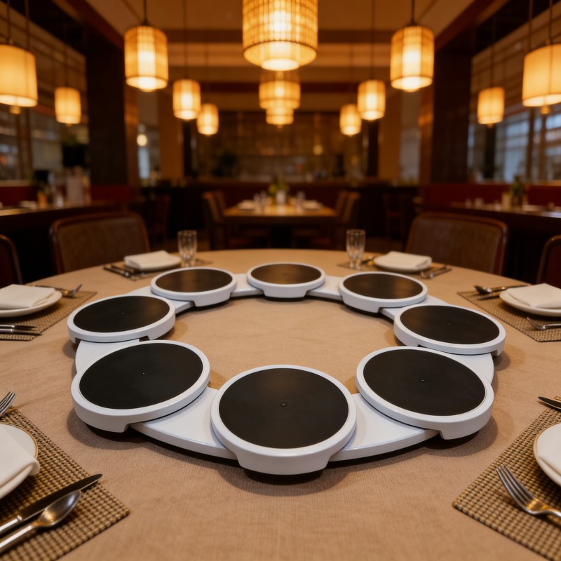 Rotating Round Serving Tray with Removable Bowls — thumbnail 4