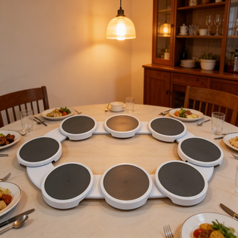 Rotating Round Serving Tray with Removable Bowls — thumbnail 9