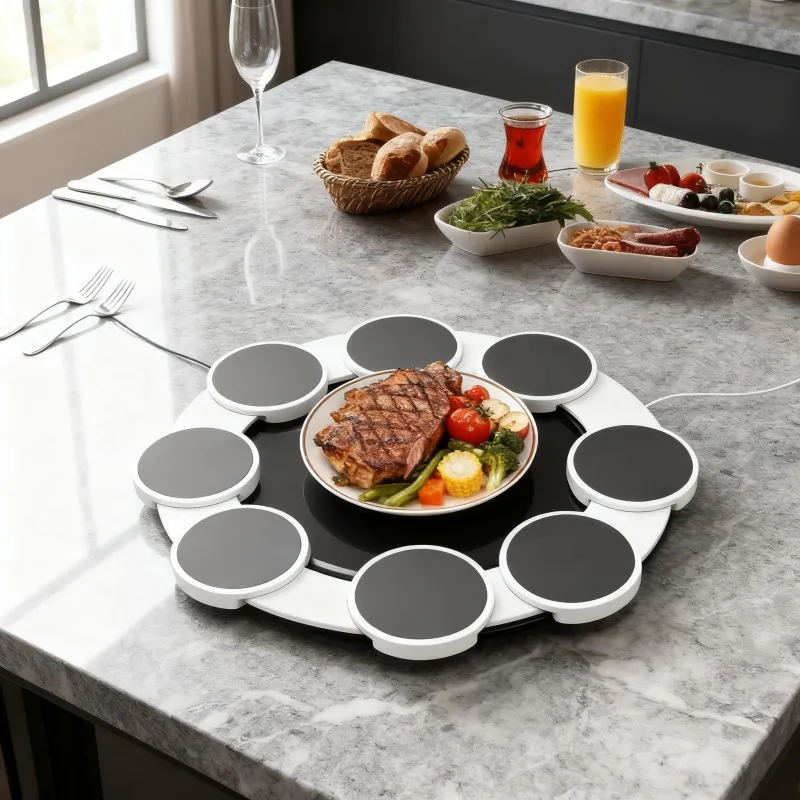Rotating Round Serving Tray with Removable Bowls — thumbnail 2